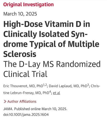 Vitamin D & Multiple Sclerosis (MS): 2026 update, the D-Lay MS trial