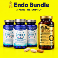 Endo Bundle: three bottles of Lipoic Acid Phix and one bottle of Gold Standard Curcumin, a 3 month supply