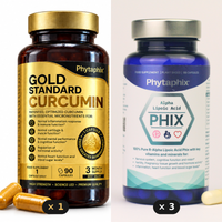 Endo Bundle Gold: one bottle of Gold Standard Curcumin and three packs of Lipoic Acid Phix