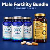 Male Fertility Bundle: three bottles of Lipoic Acid Phix and one bottle of Gold Standard Curcumin, a 3 month supply